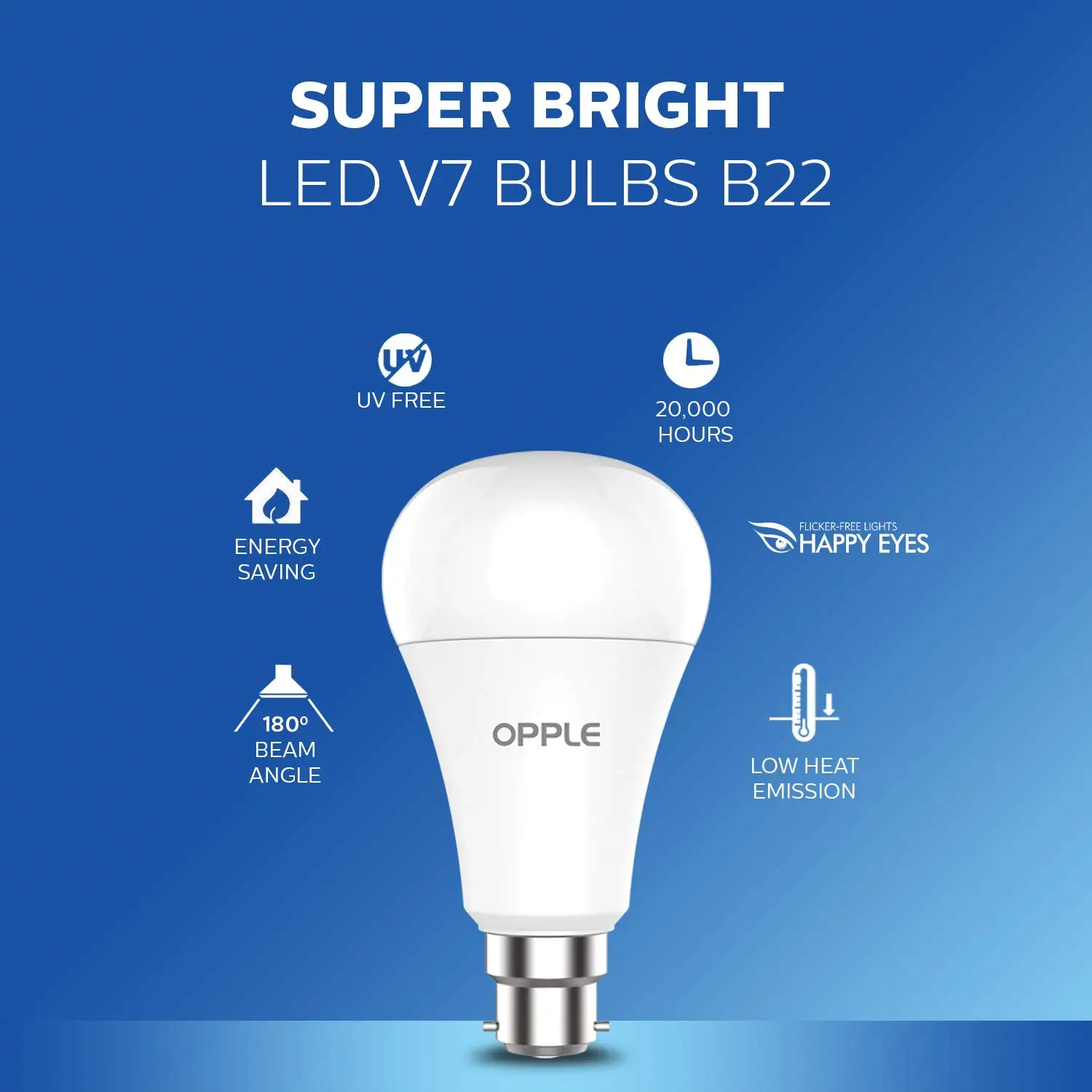 OPPLE 3W B22 LED Bulb Lamp 3000K 6500K 20000h Life Energy Saving