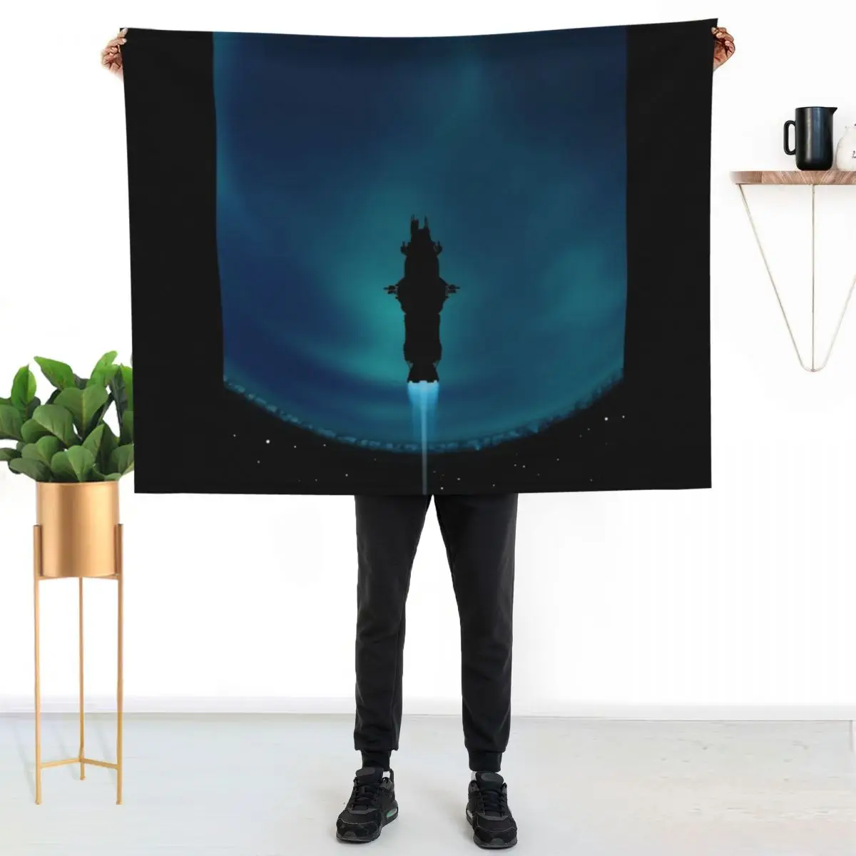

Rocinante Silhouette Poster Throw Blanket Ultra Soft Flannel Fleece Blanket for All Seasons