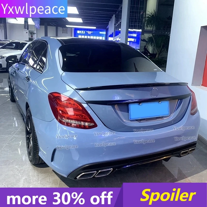 

For Mercedes-Benz C-Class W205 Spoiler 2015-2019 High Quality ABS Plastic Primer Color Rear Trunk Lip Spoiler Wing