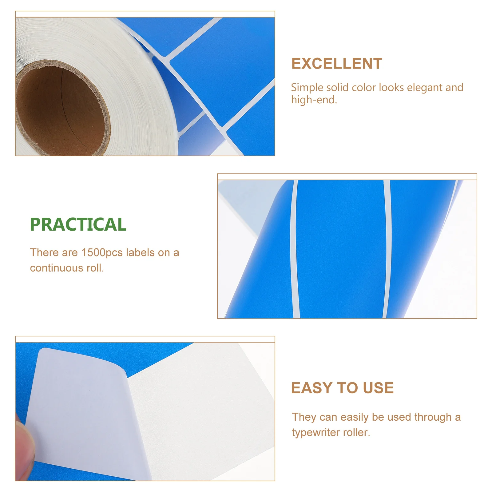 

1-рулонные цветные этикетки, наклейки, устойчивые к царапинам ценники, простые однотонные водонепроницаемые самоклеящиеся полезные листы бумаги для печати