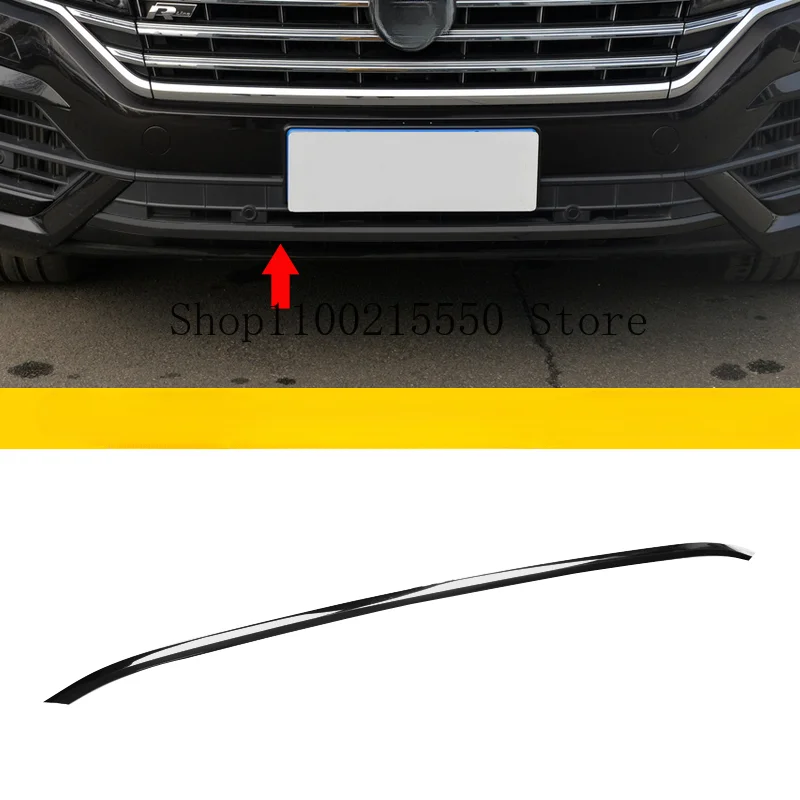 Car cover Bumper engine ABS Chrome trim Front bottom Grid Grill Grille hoods edge 1pcs For VW Touareg 2019 2023