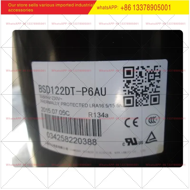 HIGHLY Fixed displacement compressor  BSD122DT-P6AU  230V  50/60Hz Suitable for R134a refrigerant