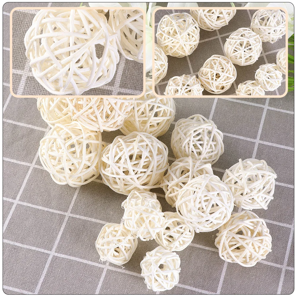 30 Pcs Takraw Table Decorations Woven Rattan Balls Aromatherapy Christmas House Ornaments Party