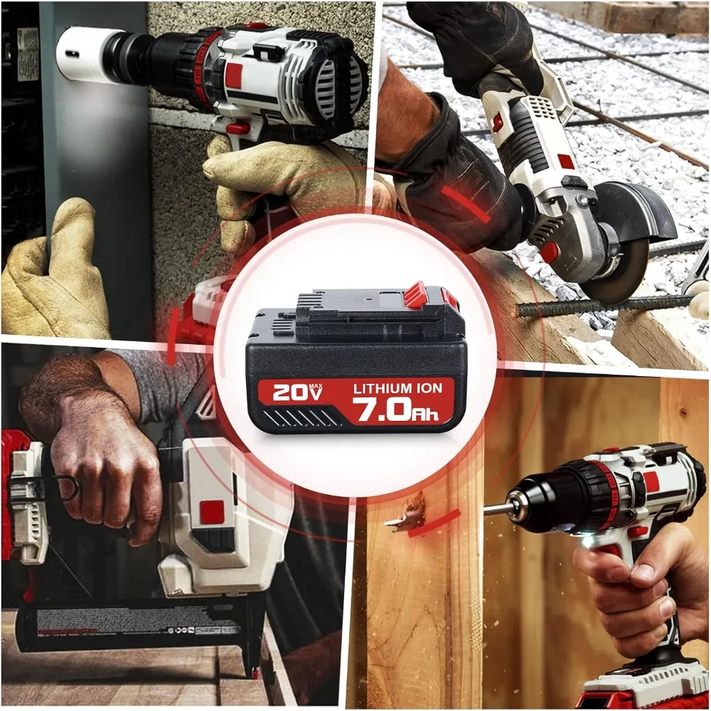 2Pack 7.0Ah 20V Replacement for Porter Cable 20V Battery Compatible with Porter Cable Battery