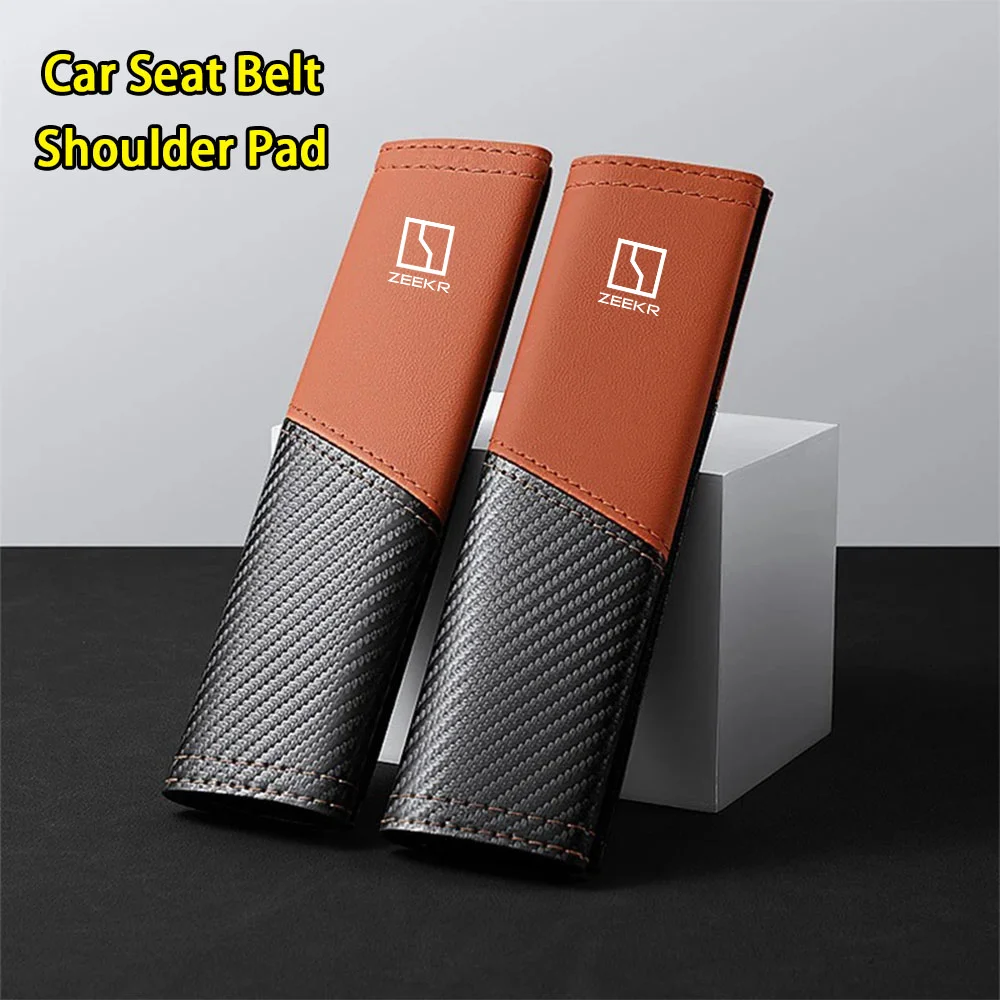 Car carbon fiber leather seat belt shoulder pad,comfortable,car accessories,for ZEEKR X 001 009 2022 2023 2024 FR 007GT EX1E MIX