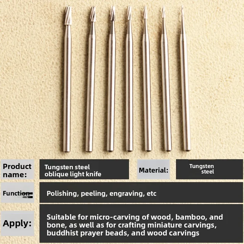 2.35mm Tungsten Carbide Micro Carving Burr/Dental Handpiece Engraving Bit/Round Tip Oblique Burr for Olive Nut Wood Jade Carving