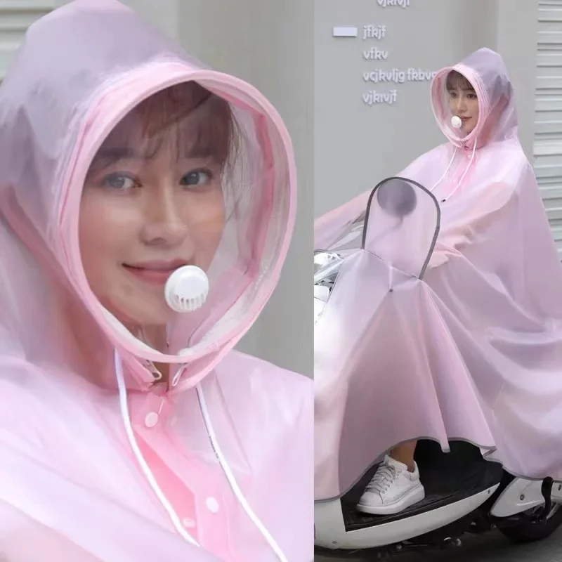 Equipped with Rearview Mirror Cover Electric Scooter Rain Poncho, Unisex-adults, Universal Cape Fit, Coat, PVC Long Sleeve Solid