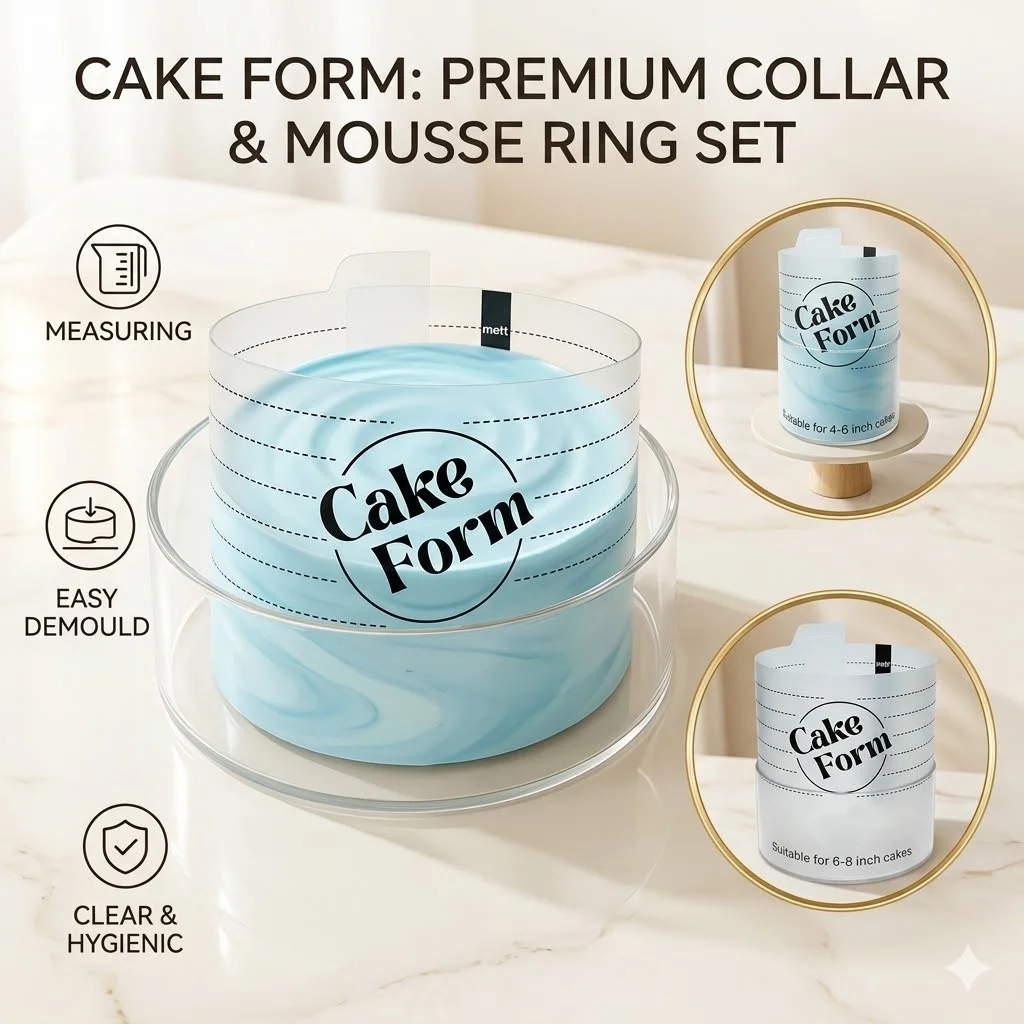 

Adjustable Round Cake Ring Mold Set Clear Acrylic Mousse Cake Form Non Stick Baking Tools For 6 8 10 Inch Cake Decorating Kits