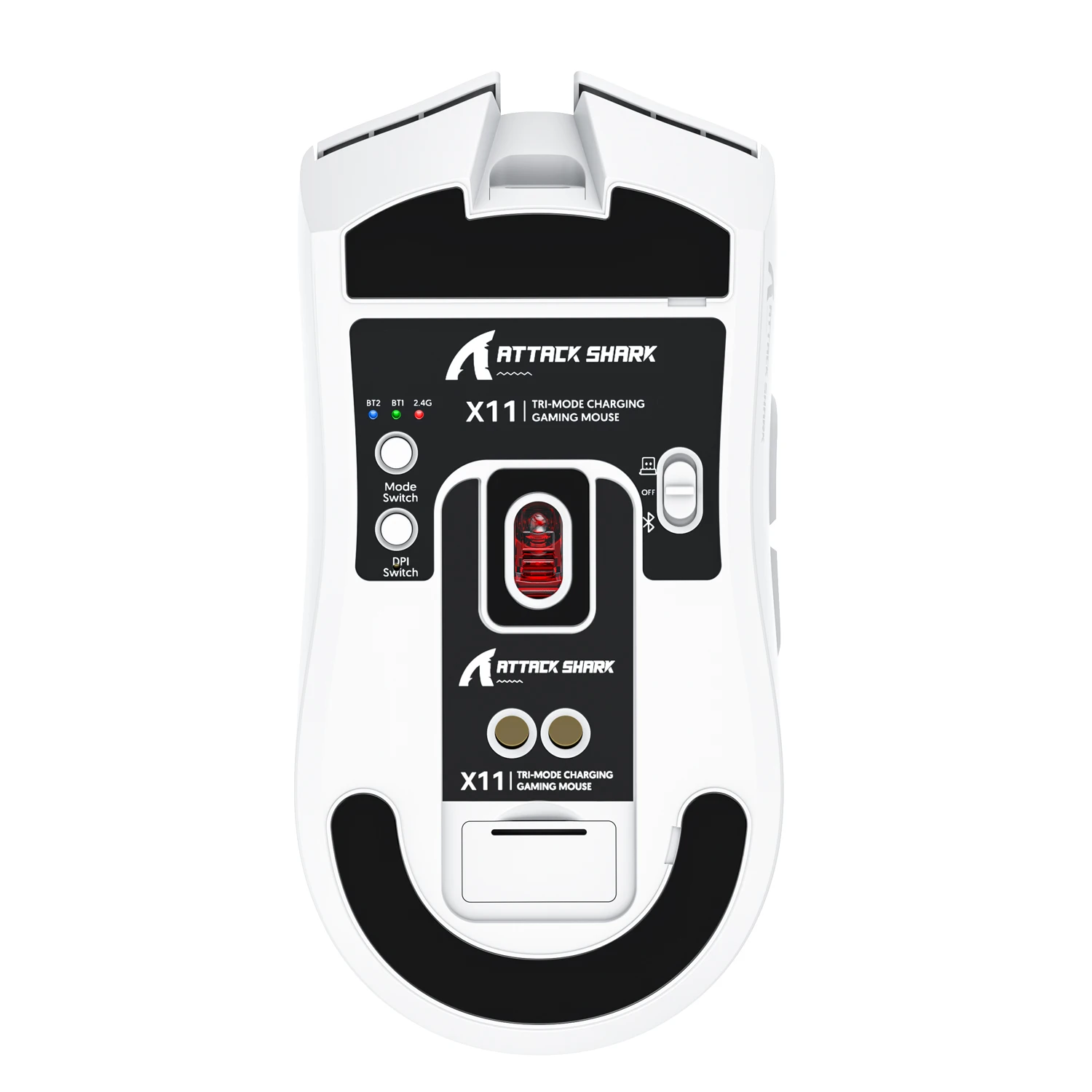 ATTACK SHARK X11 R1 Gaming Mouse, Wirelsee Mouse, Bluetooth Mouse, 125-1000Hz Polling, 400 IPS Tracking