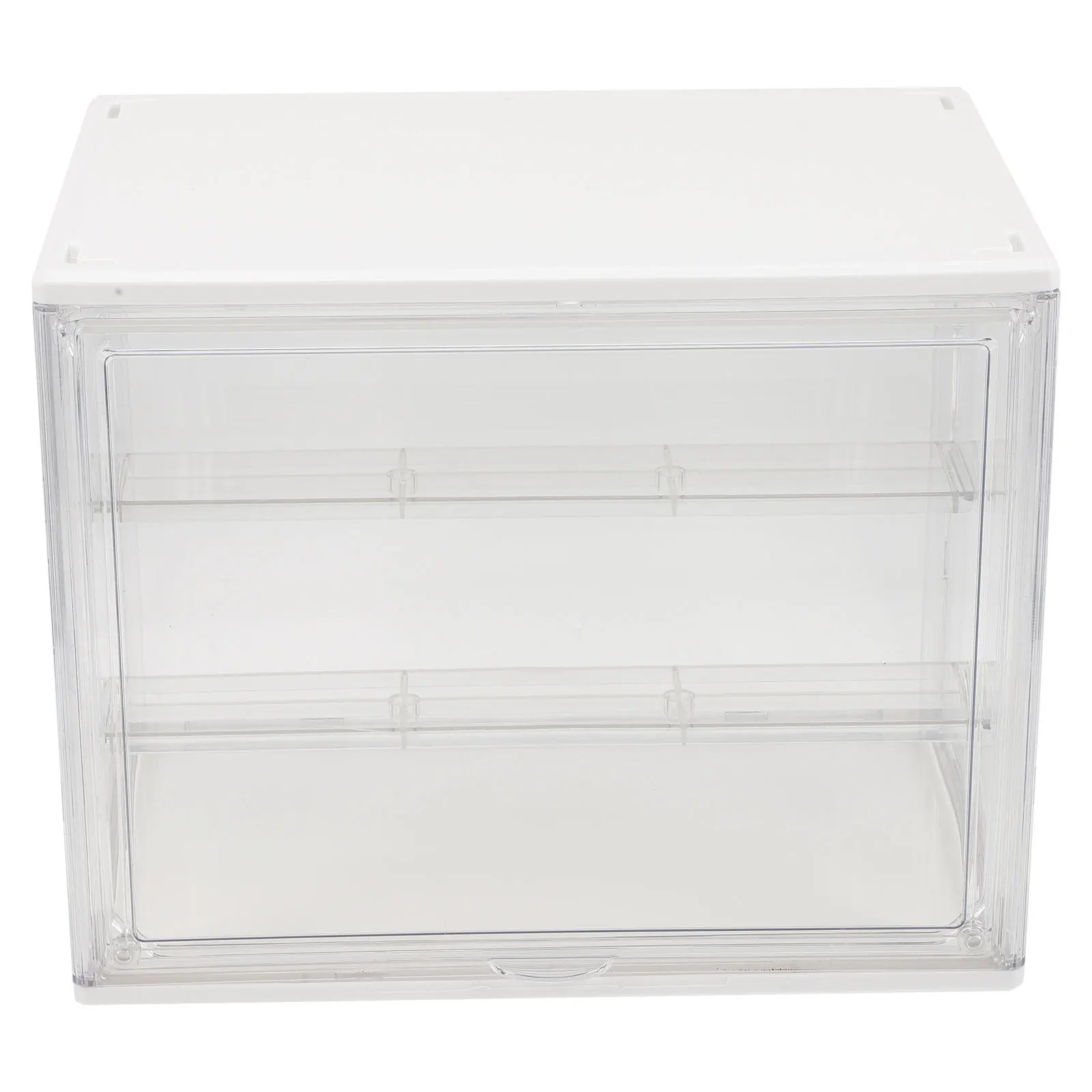 Transparent Acrylic Book Case Removable Stair Protective Clear Storage Box for Large Capacity Makeup Organizer