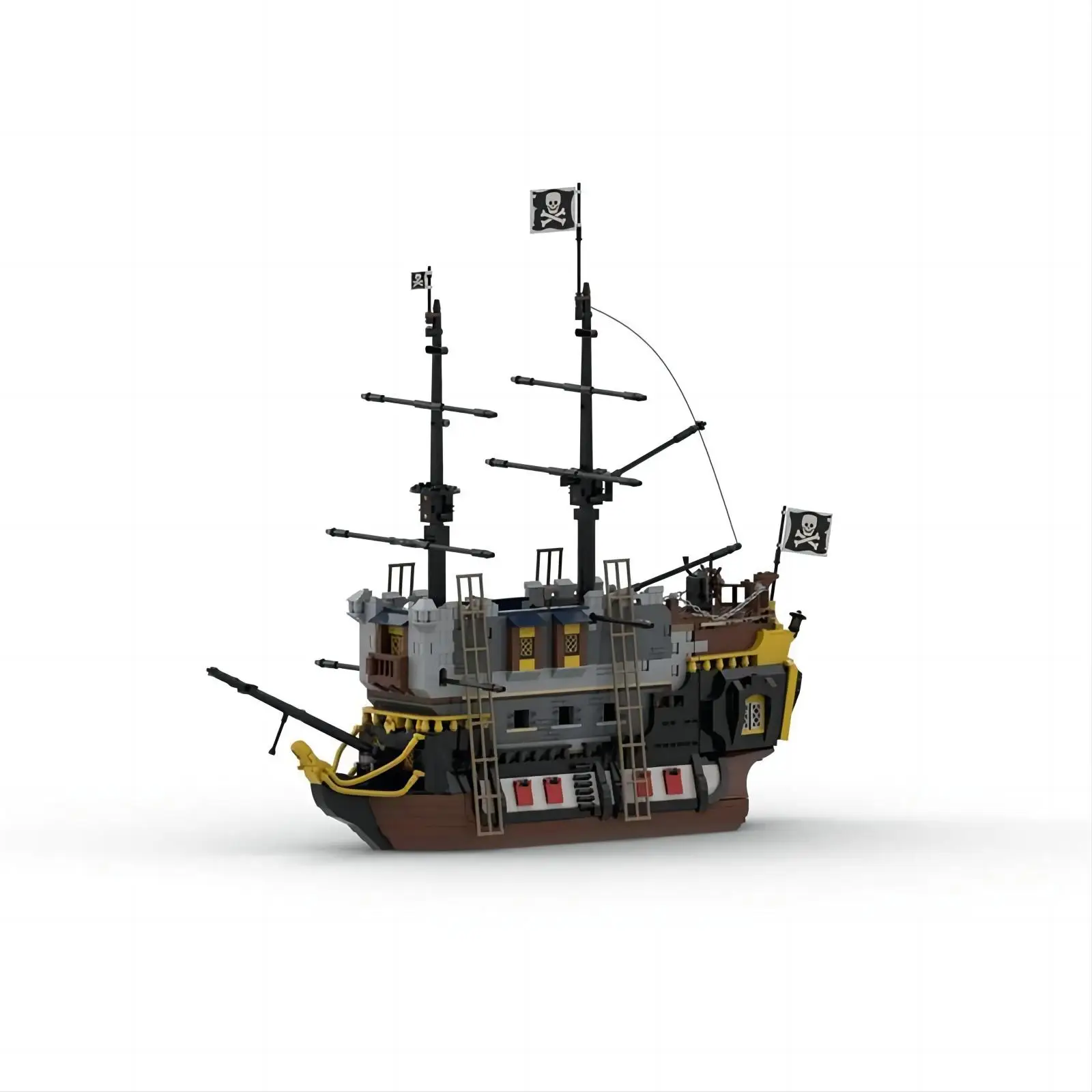 MOC-125401 Pirate series Castle on board Pirate ship Assembled building block toy ornament