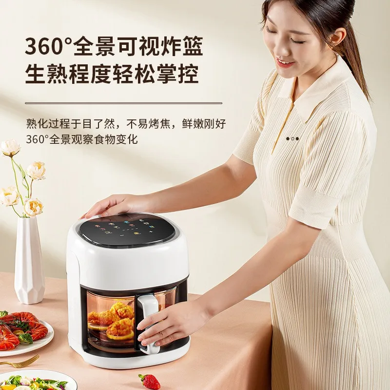 4L Visual Air Fryer Touch Screen Glass Electric Fryer Multifunctional Smart Roast Chicken Oil Free Cooker with Window