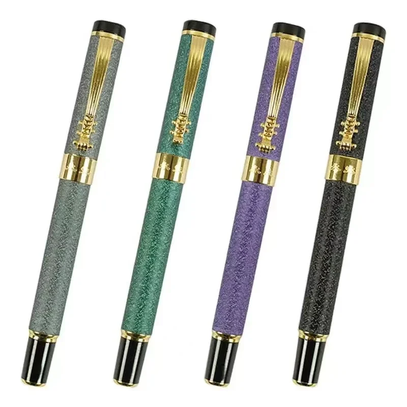 Fashion Design Brand Dragon Head Crystal Metal Ink Fountain Pen Office Business Men Writing Pen