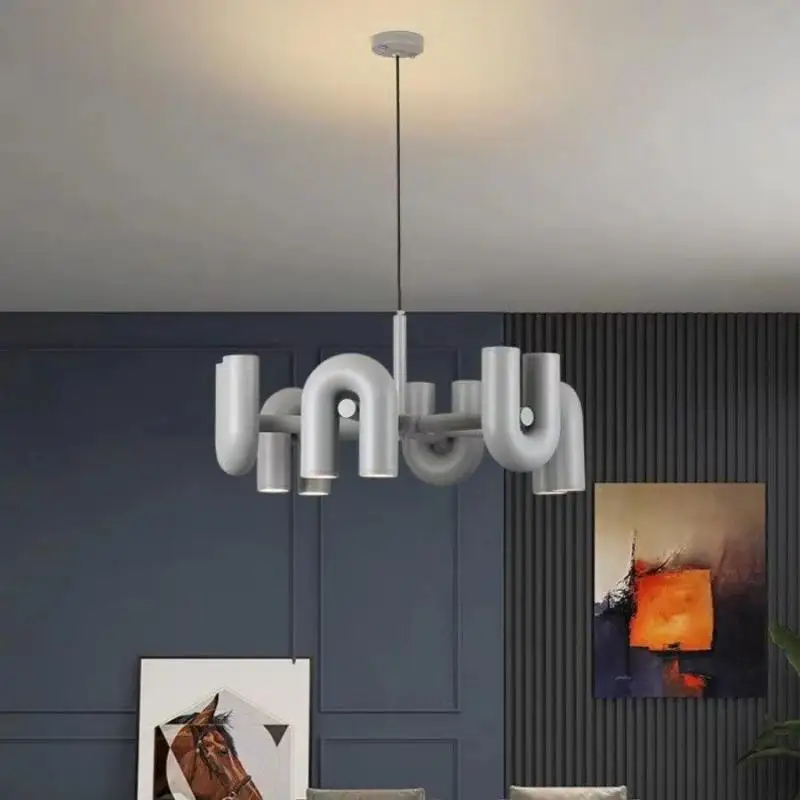 Modern Luxury Design U-shaped Iron Pendant Lamp Rotatable Ceiling Lamp For Living Room Dining Room Café Bedroom Lighting Fixture