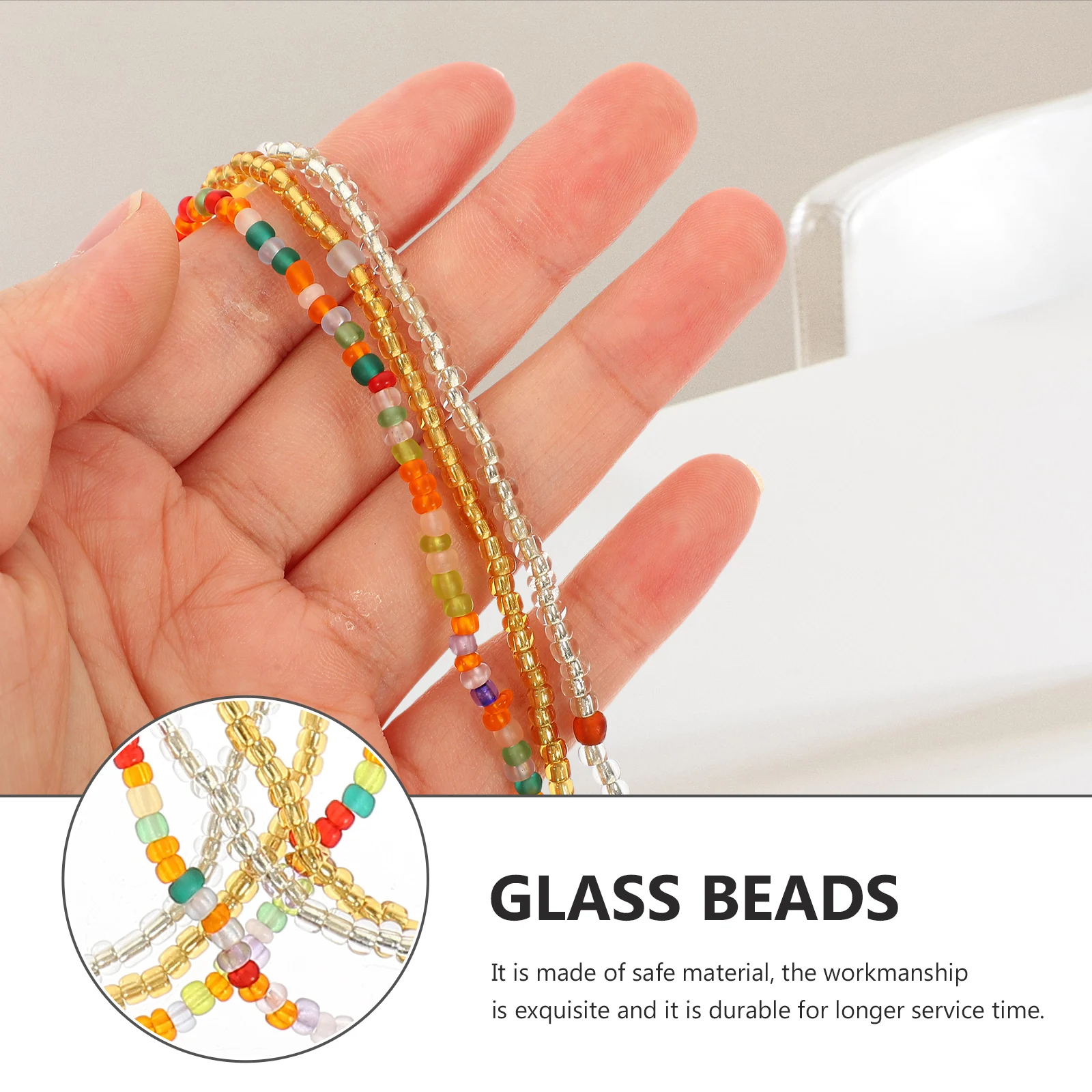 

6 Pcs Bikini Chain Set Beach Waist Chains Multi-layer Beaded Beads Glass Miss Colorful Body