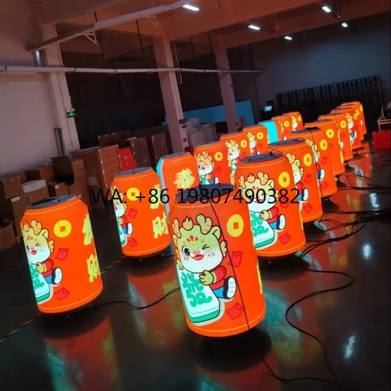 1000cd High Bright Slim Curved Beer Bottle LED Screen Full Color CMS Scrolling Ring Pull Indoor Advertising Display