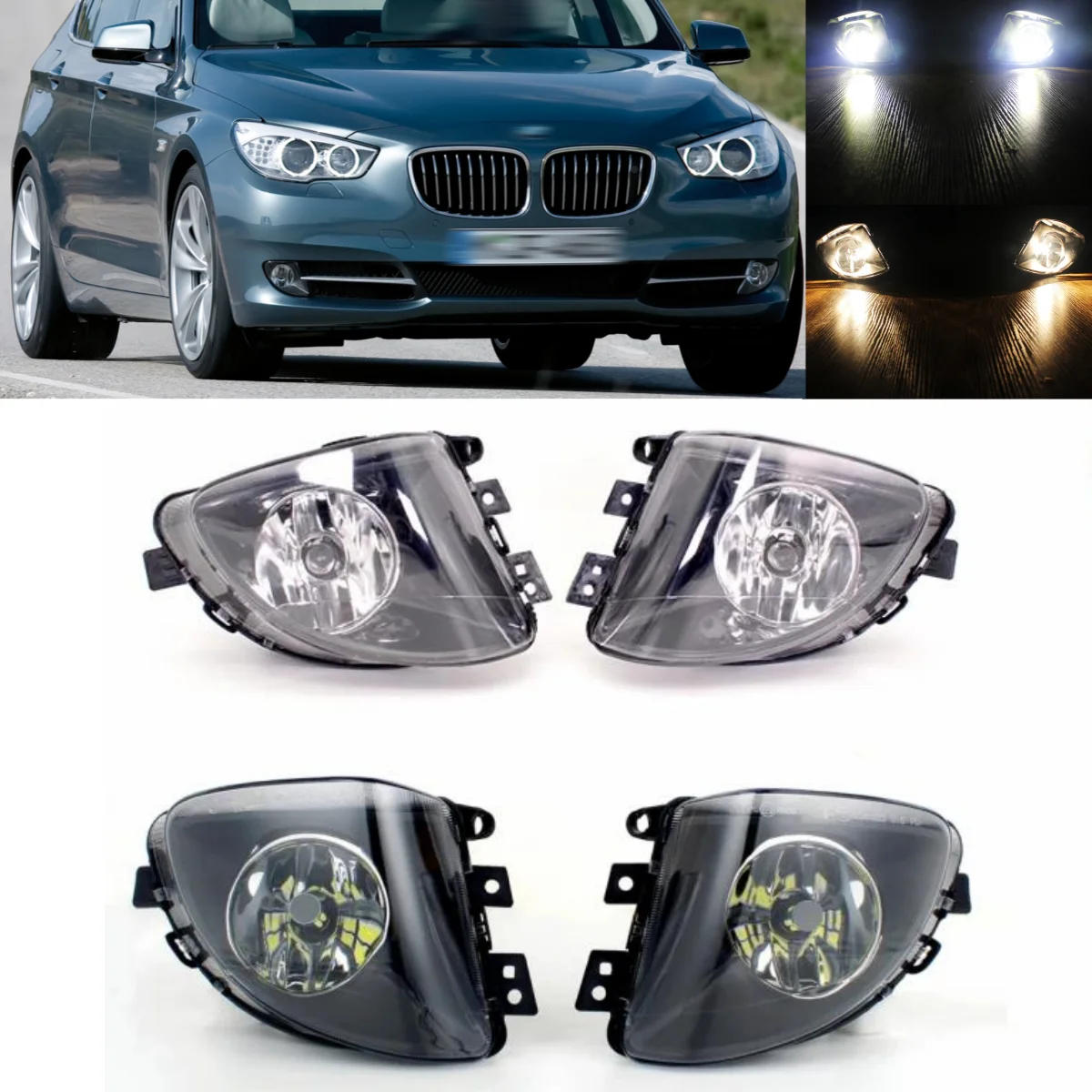 For BMW 5 Series GT F07 520d 530d 535d 535i 550i 2010 2011 2012 Front Bumper Fog Light Fog Lamp With Bulbs