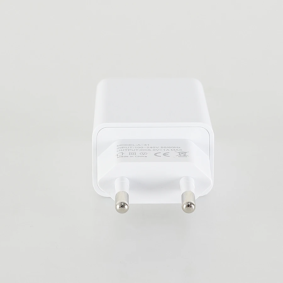 อะแดปเตอร์ไฟฟ้า 5V1A ของสหภาพยุโรป 220V อินพุตพาวเวอร์ซัพพลาย + สายชาร์จพอร์ต USB DC EU