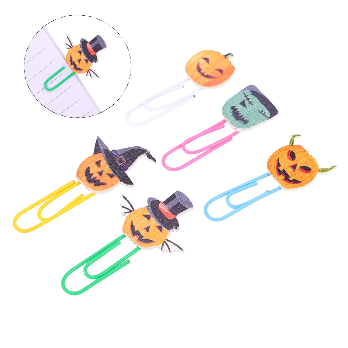 is de madera decorativos de la calabaza de los clips de papel de los clips de la estilo de Halloween de 30 pces para la oficina de la escuela en