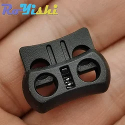 10 Pcs/Pack 2 Holes Cord Lock Toggle Stopper Plastic toggle clip  Black 15mm*20mm*7.5mm