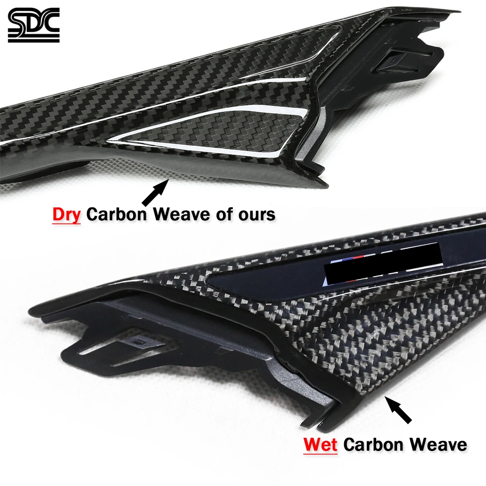 Replacement For BMW M5 F90 2018-2023 M5 Competition Real Dry Carbon Fiber Front Side Fender Trims Frame Cover 2 Pcs/set