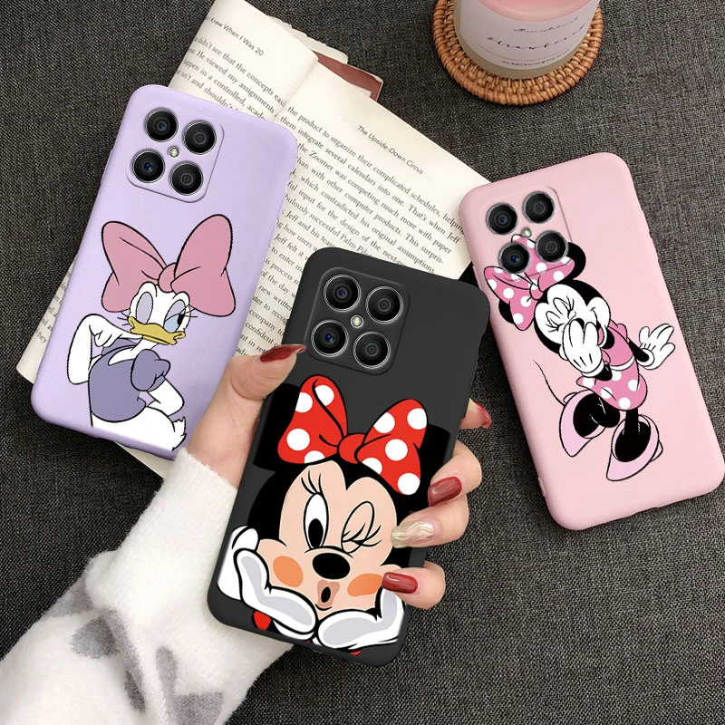 For Honor X8 X6 Cute Pink Mickey Mouse Minnie Phone Case Cartoon Donald Duck Fundas Soft Coque For HonorX8 X 8 HonorX6 X 6 Bags