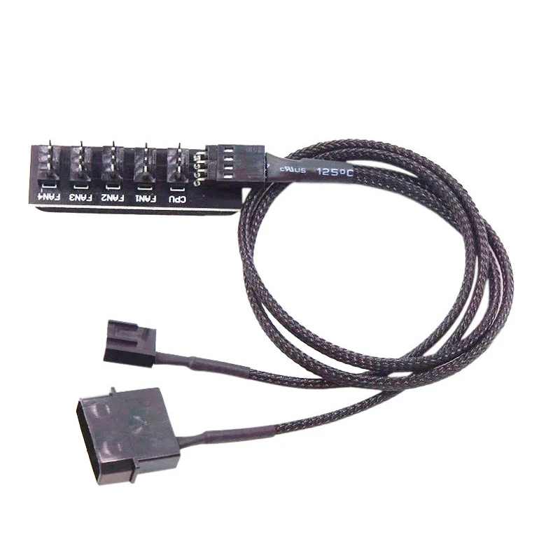 พัดลมทำความเย็นที่แยกสายไฟ5 in 1ฮับ Pwm2510เครือข่ายไนล่อนแหล่งจ่ายไฟอิสระ4PIN พัดลมคอมพิวเตอร์อะแดปเตอร์ขยาย