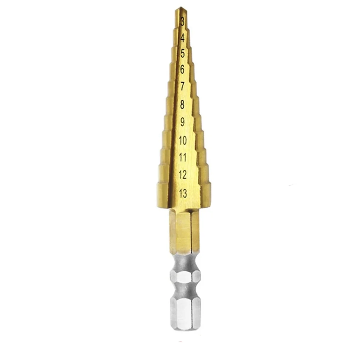 3-13mm HSS Straight Groove Step Drill Bit Wood Metal Hole Cutter Core Drill Bit Pagoda Drill Bit