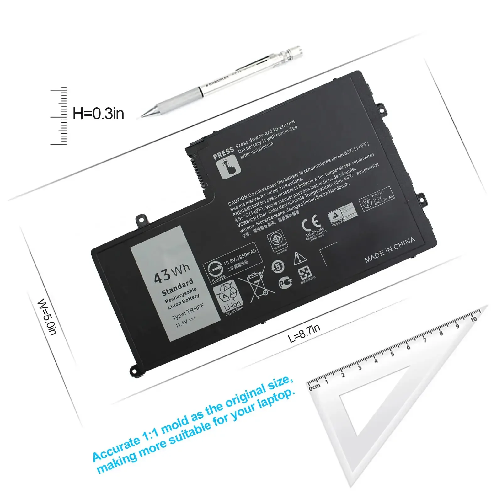 TRHFF 01V2F 1V2F6 Battery Compatible with Dell Inspiron 5547 N5447 15-5548 14 15 5000 5445 5447 5448 Latitude 14 3450 15 3550