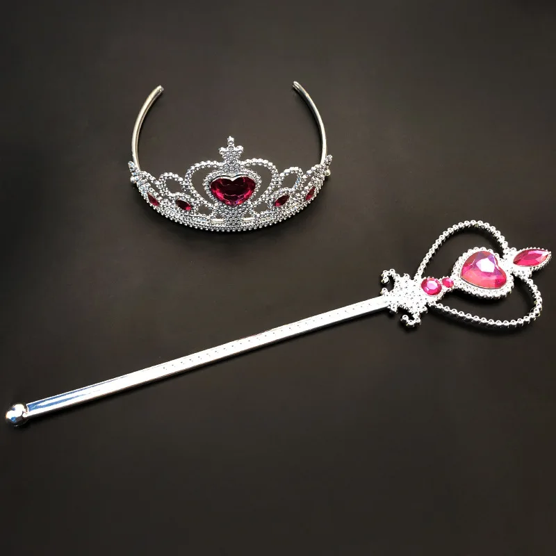 Tocado de princesa Frozen para niña, accesorios de corona, aros para el cabello, disfraces de cosplay de cumpleaños y Halloween, regalos de corona