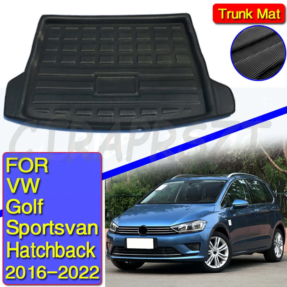 Car Boot Mats For VW Volkswagen Golf Sportsvan Hatchback 2016-2022 Carpet Muds Car Trunk Mats Storage Pads Auto Accessories