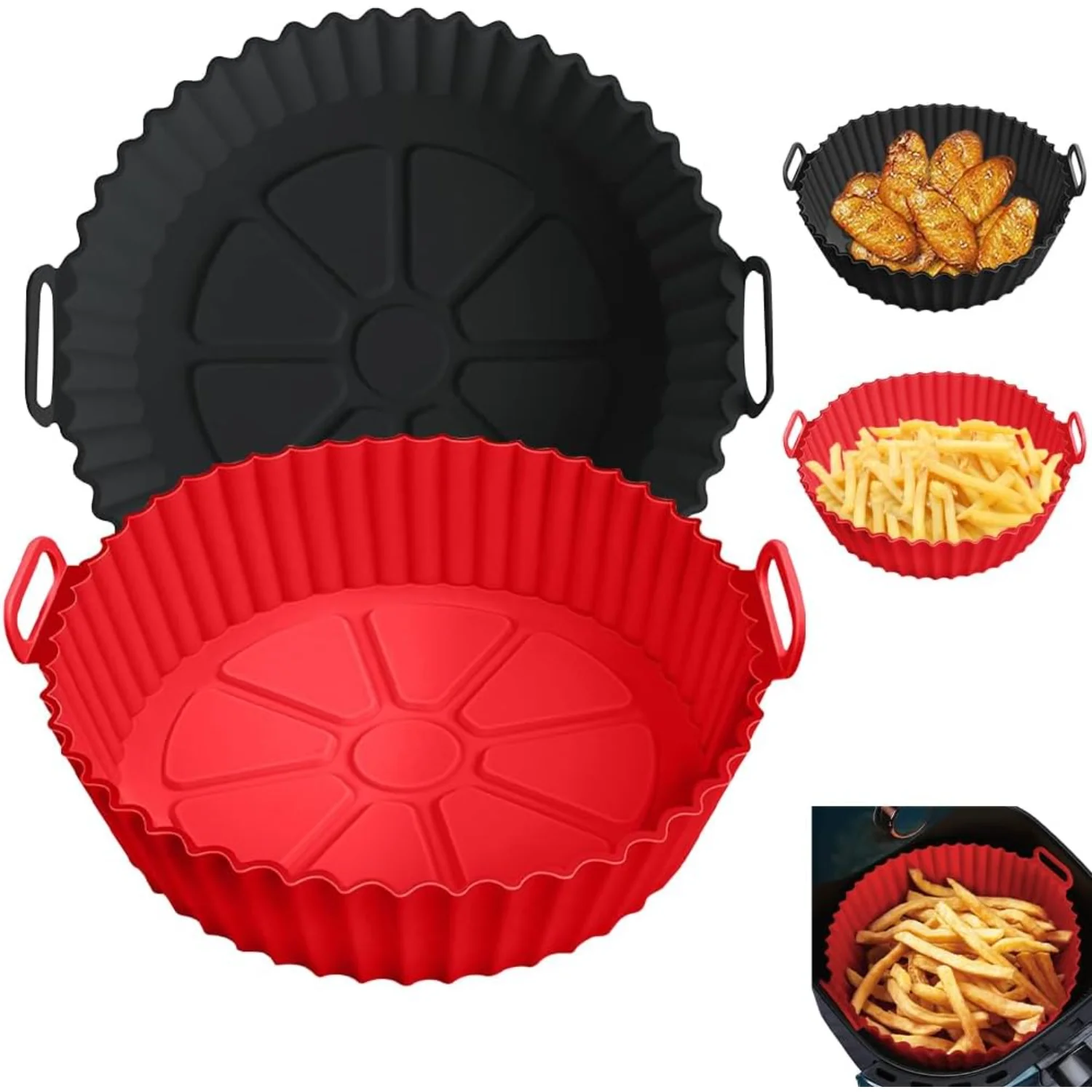 Air Fryer Silicone Liners for  Air Fryer AF101 4QT AF161/AF150 5.5QT, for //PowerXL/InstantPot// Air Fryer 4QT, and Most 3 to 5 