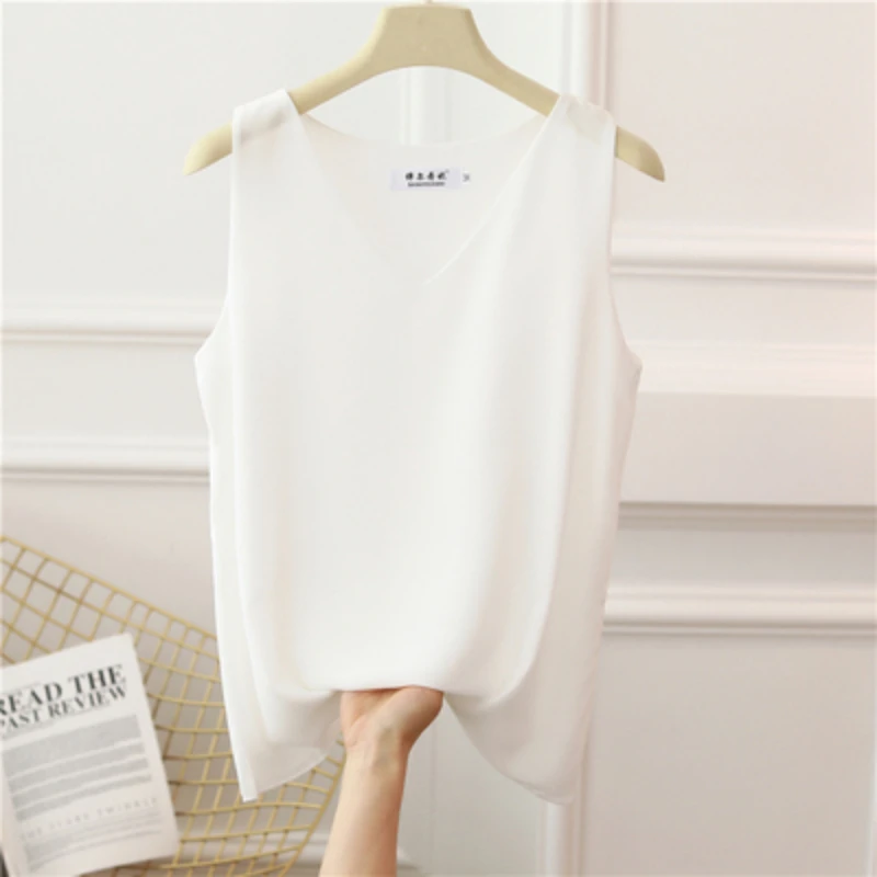 2024 Fashion Brand Camisole Summer Loose O-V-Neck Chiffon Shirts Womens Tops Plus Size Womens Shirts Small Suits Women's Clothes