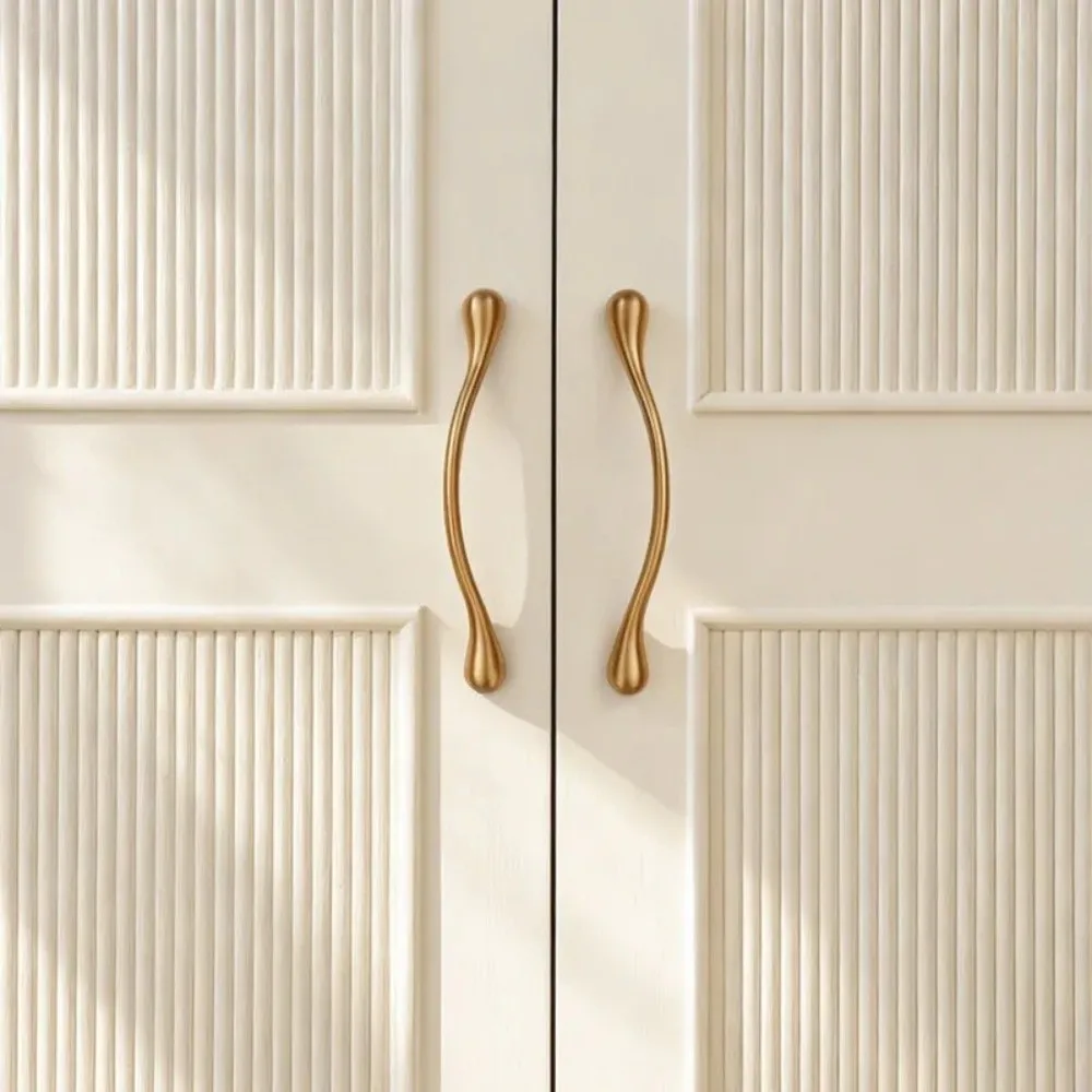 Solid Retro Cabinet Handles Gold/Silver French Style Wardrobe Handles Zinc Alloy Closet Door Pull