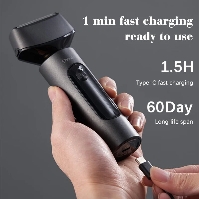 ShowSee Electric Shaver for Men F602 USB Rechargable Shaver Beard Trimmer Razor Shaving Machine for Men IPX7 Waterproof