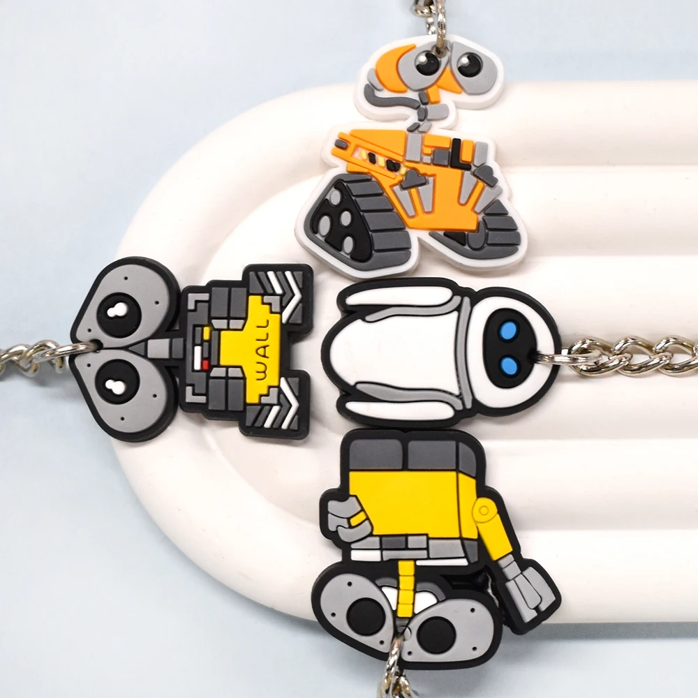 1PCS PVC robot series keychain WALL.E small white keyring cartoon robot keyframe suitable for adult car key gifts accessories