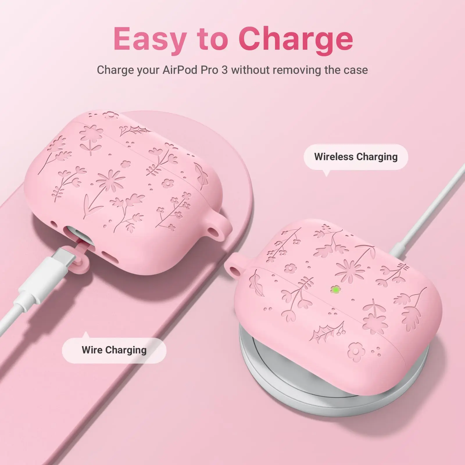 حافظة لهاتف AirPods Pro 3 من السيليكون المحفور لهاتف AirPods Pro 3 مع مجموعة أدوات تنظيف سلسلة المفاتيح لـ AirPod Pro 3 2025