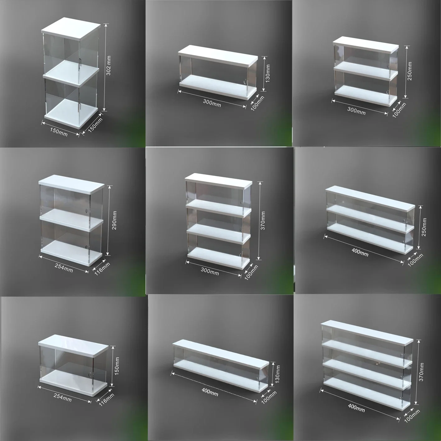Blind Box Toy Storage Display Cabinet 1-3 Layers Transparent Acrylic Storage Box With Door Action Character Display Case