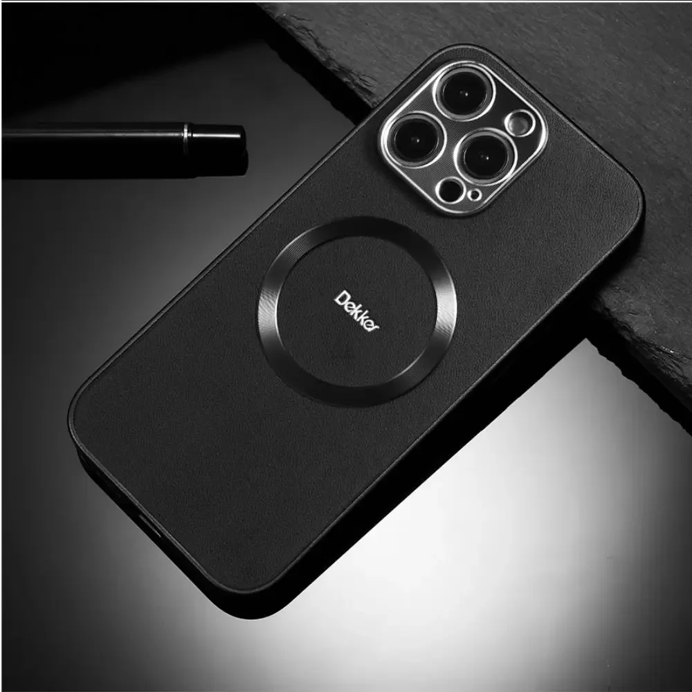 Luxury Ultra Thin Leather Case For iPhone 14 Pro Max 12 13 15 Pro Max Magnetic Wireless Charging Protection Case Accessorie