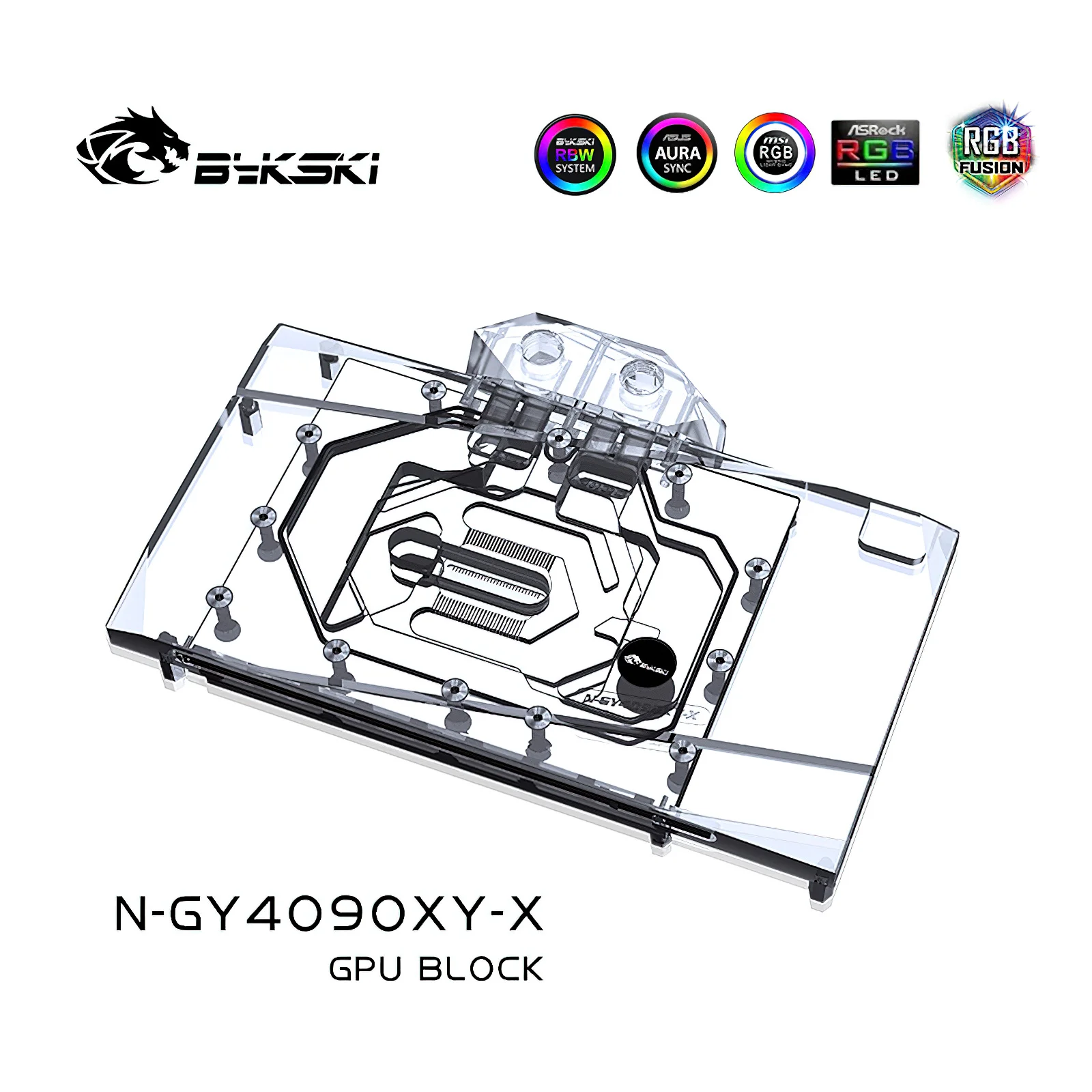 Imagem -03 - Bykski-cobertura Completa Rgb Gpu Bloco Cooler Refrigerador para Galax Rtx 4090 sg N-gy4090xy-x