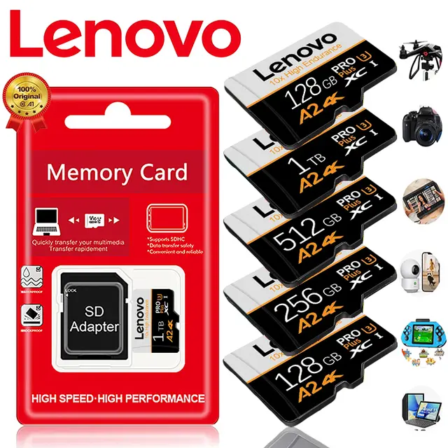 Lenovo Waterproof SD Cards TF Cards Memory Card Micro TF SD 256GB