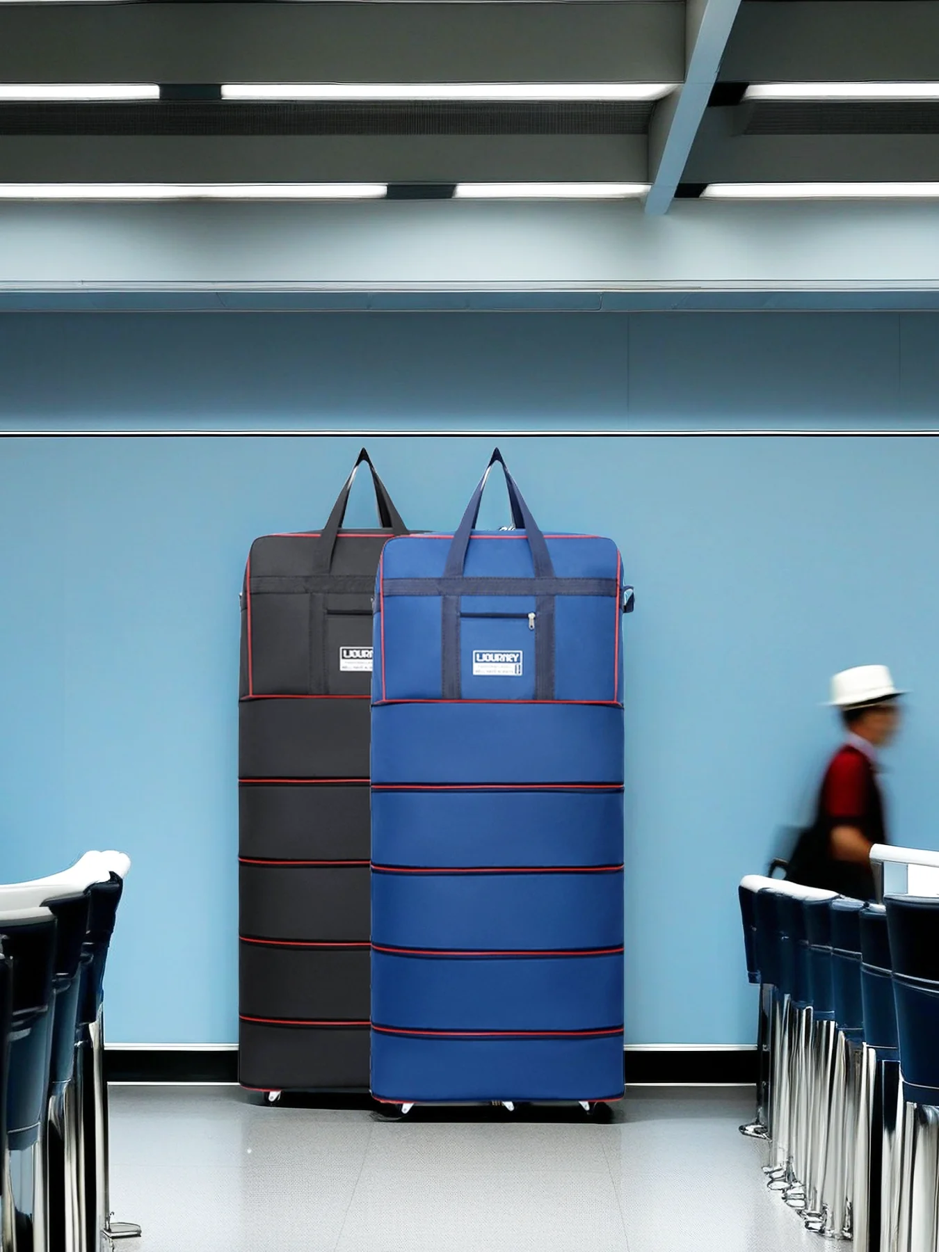 حقيبة سفر من القماش الخشن للصالة الرياضية والسفر ذات سعة كبيرة للرجال، حقيبة سفر عائلية قابلة للطي، حقيبة من القماش الخشن قابلة للطي لرحلات نهاية الأسبوع، حقيبة جاهزة للهدايا #3