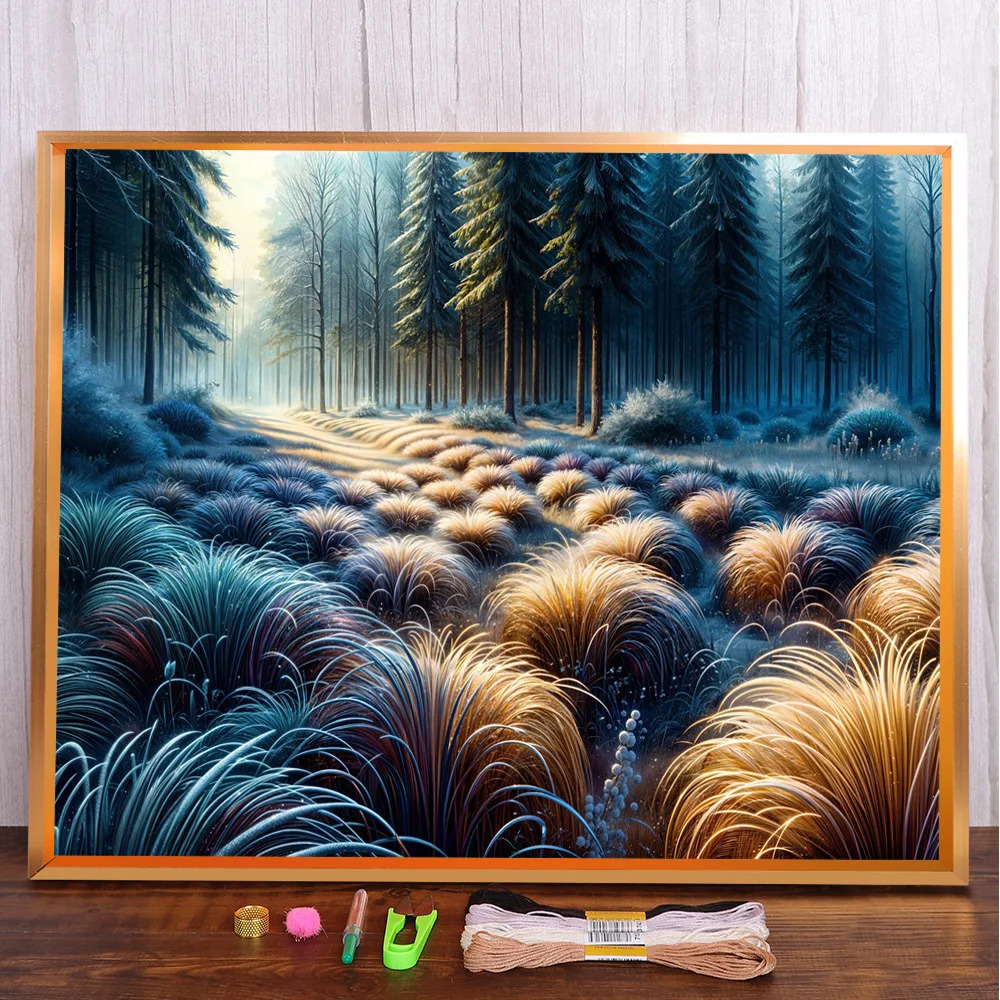 

Landscape Forest Printed 11CT Cross Stitch Full Kit Embroidery Sewing Knitting Handiwork Painting Promotions Design Sales