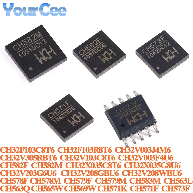 

5 шт. CH582M QFN-48 CH582F CH573F CH571F QFN-28 CH571K ESSOP-10 32-битный микроконтроллер MCU RISC Встроенный беспроводной чип BLE