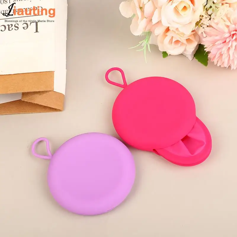 1PC Portable Silicone Reusable Menstrual Disc Feminine Hygiene Menstrual Cup Period Menstrual Collector Storage Box Extra-Thin