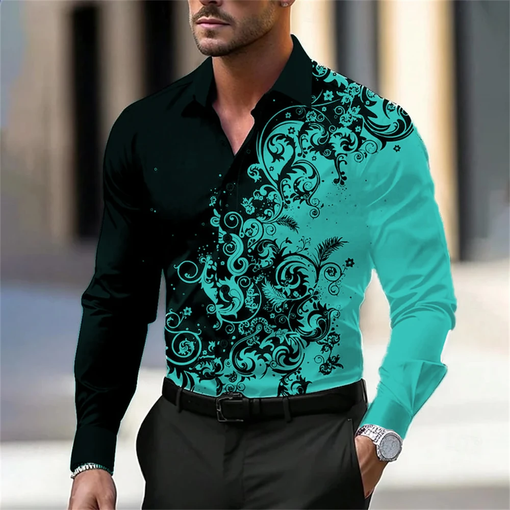 メンズ長袖シャツ プリントシャツ ファッション 高品質 メンズトップス カジュアルファッション ストリート ハンサム プラスサイズ服