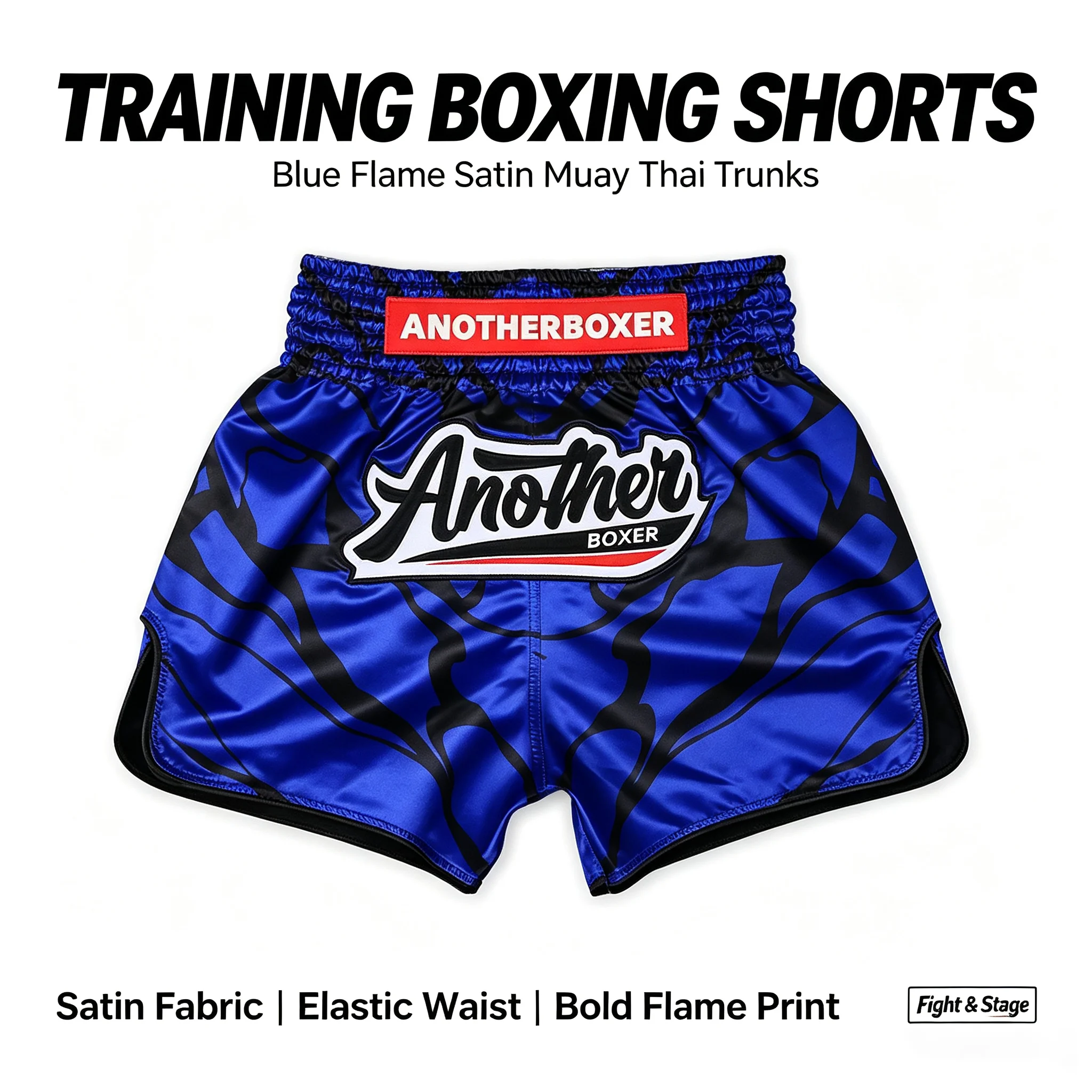 Muay Thai Shorts Blaue Satin-Boxhose Leichte MMA Kickbox-Trainingshose Kampfsport-Sparringhose Kampfsport-Shorts