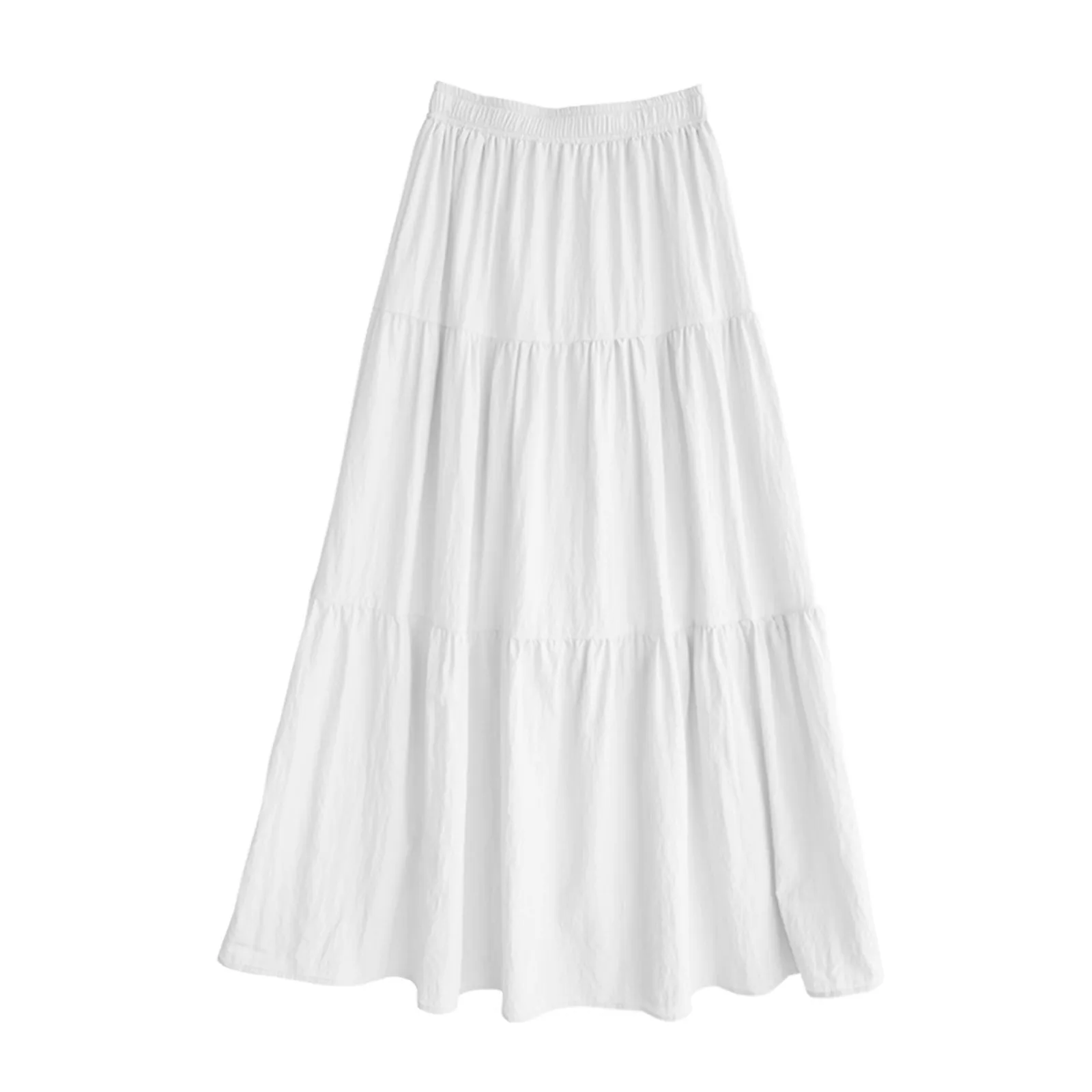 Jupe Midi en Mousseline de Soie pour Femme, Élégante, Vintage, à Volants, Grand, Décontractée, à la Mode, pour Soirée, Été, Automne