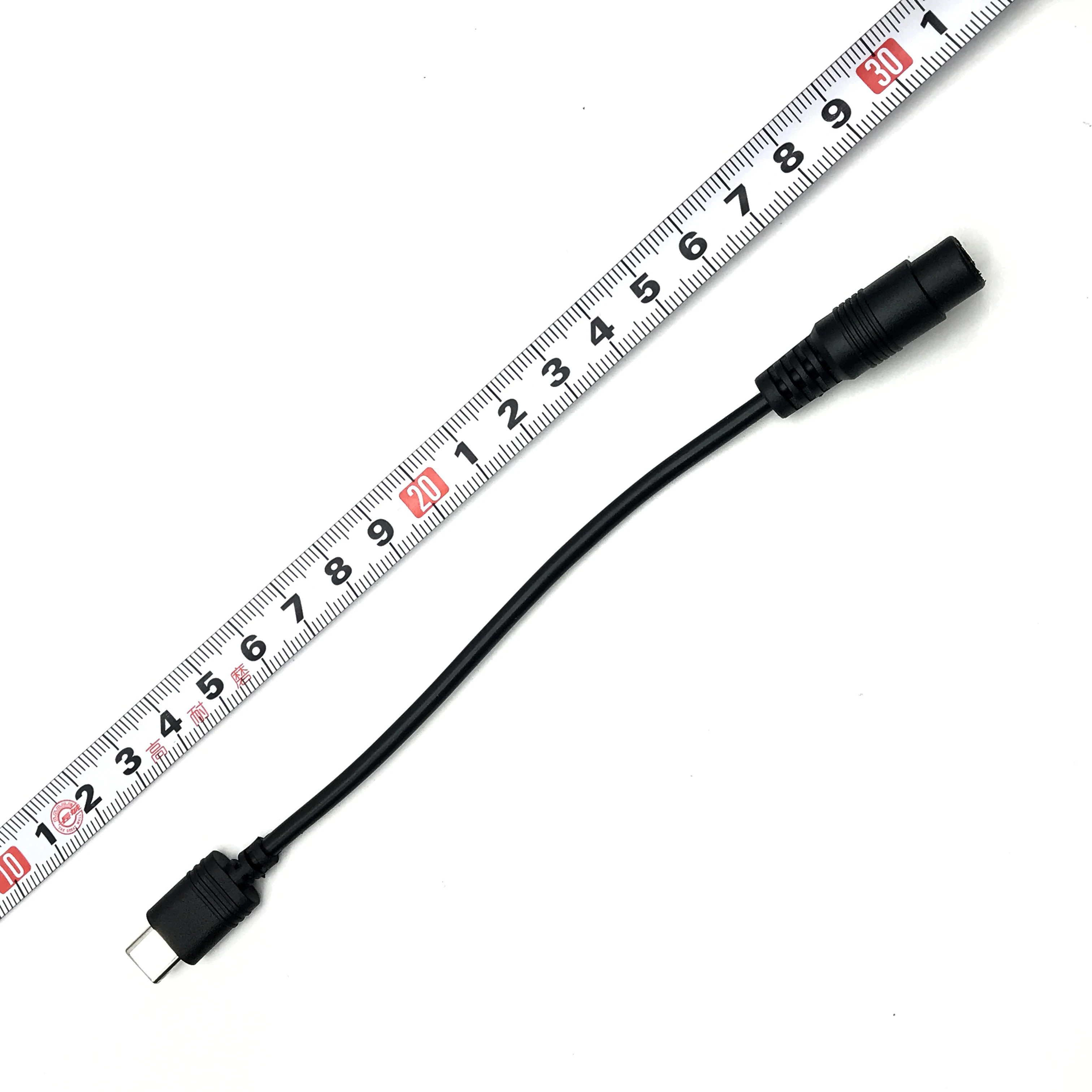 DC5.5 X 2.1มม.แจ็คหญิงประเภท-C ปลั๊ก USB 3.1ไมโคร Usb ชาย DC Power Connector Adapter DC ประเภท C 19ซม.ชาร์จ