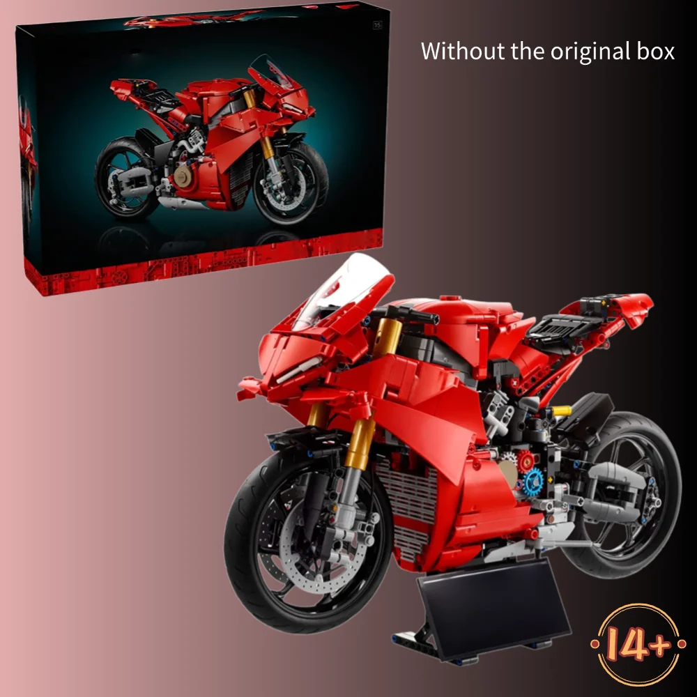 

Red Ducati Mechanical Series Building Blocks Compatible with 42202 MOC DIY Suit 1603Pcs Christmas Toy Gift for Adults Kids